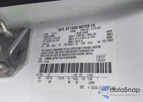 2018 Ford Transit Connect Xl из США, поврежденный, VIN NM0LS7E7XJ1365459